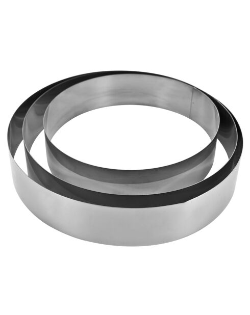 Cadre pâtissier rond 3 tailles argenté - 26x26x5 cm
