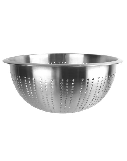 Sieb aus silberfarbenem, gebürstetem Edelstahl - D.27,5 cm