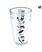 2 verres doseurs coloris aléatoire - 500ml