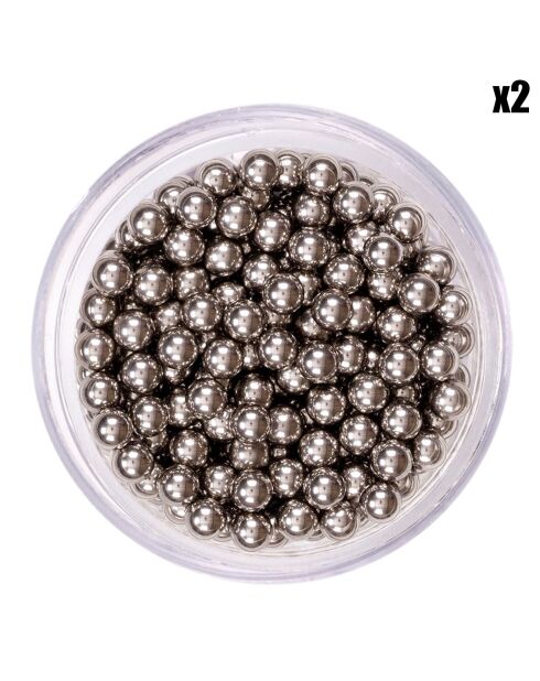 Billes nettoyantes pour carafe à décanter argentées - D.4.5xH.2.5 cm