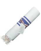 St Tropez Traditional Fouta wit/Grieks blauw - 100x200 cm