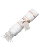 Fouta Lurex Mykonos wit/koper - 100x200 cm