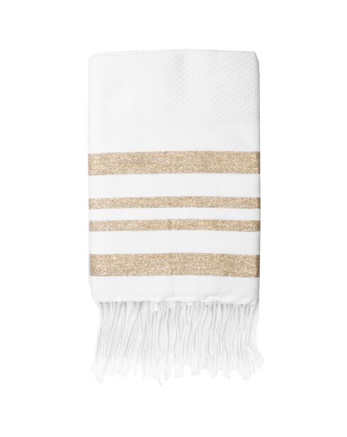 Hamptons Lurex Honeycomb Fouta weiß/gold - 100x200 cm