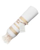 Hamptons Lurex Honeycomb Fouta wit/goud - 100x200 cm