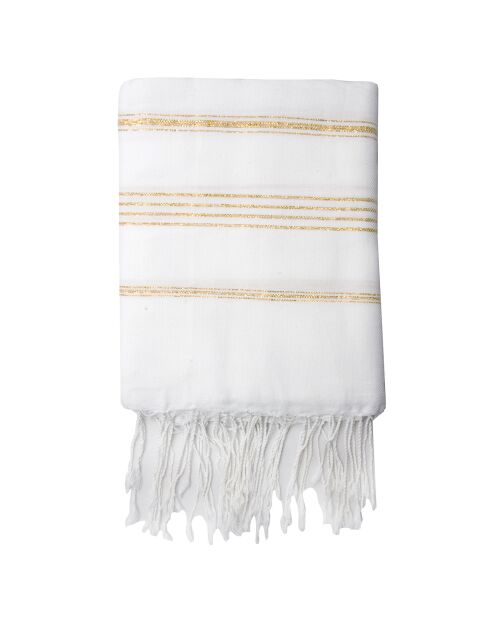 Fouta Lurex Mykonos weiß/gold - 100x200 cm
