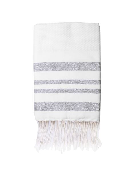 Hamptons Lurex Honeycomb Fouta weiß/silber - 100x200 cm