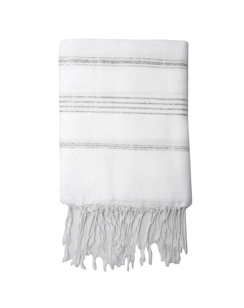 Fouta Lurex Mykonos weiß/silber - 100x200 cm