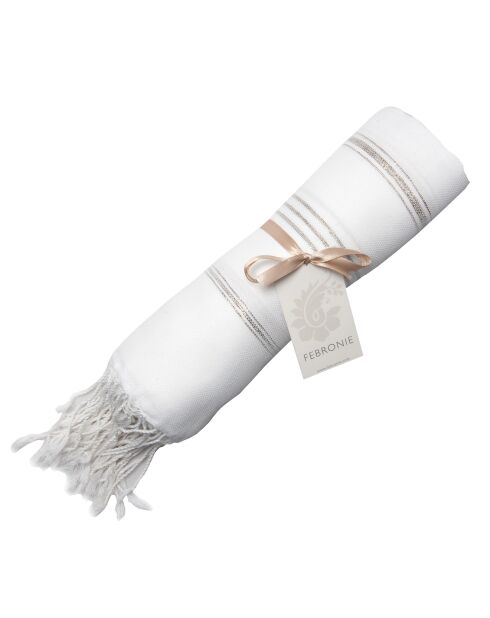 Fouta Lurex Mykonos weiß/silber - 100x200 cm