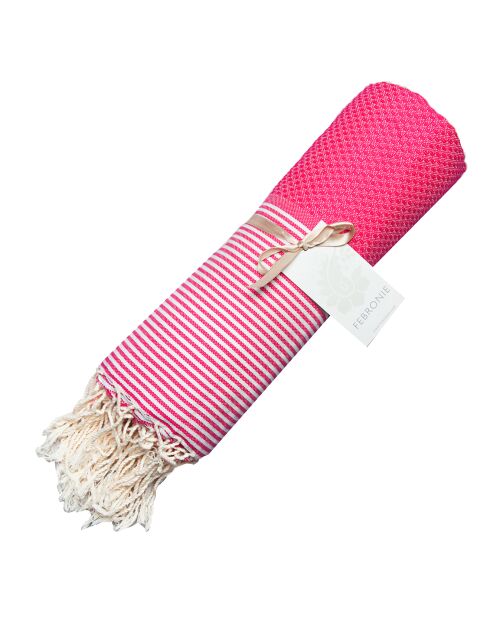 Ibiza Honeycomb Fouta fuchsia/weiß - 100x200 cm