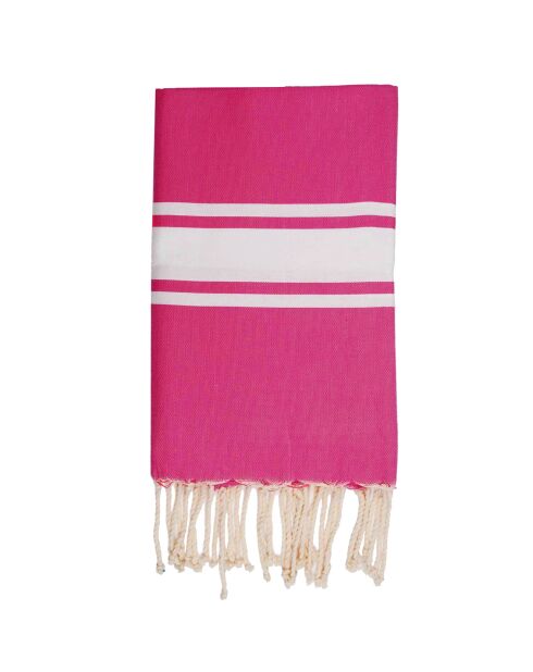 St Tropez Traditional Fouta fuchsia/weiß rosa - 100x200 cm
