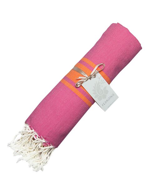 St Tropez Traditional Fouta fuschia/orangerosa - 100x200 cm