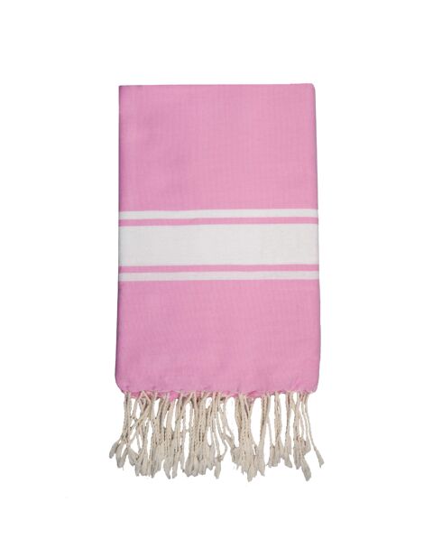St Tropez Traditional Fouta, 100 x 200 cm, blassrosa/weiß