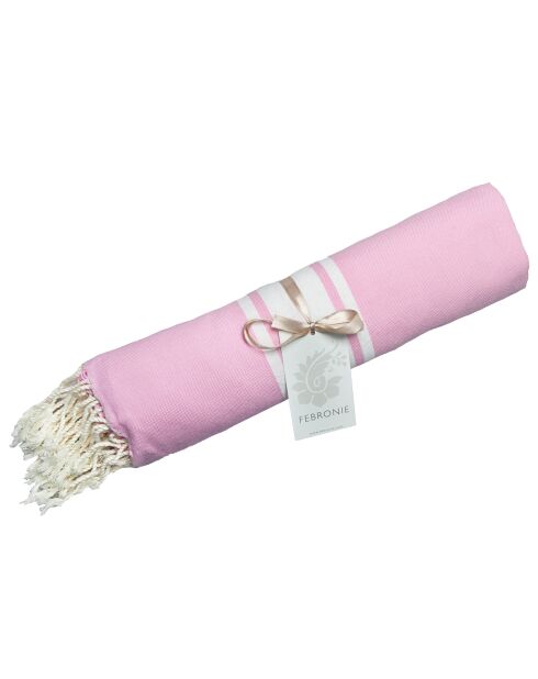 St Tropez Traditional Fouta, 100 x 200 cm, blassrosa/weiß
