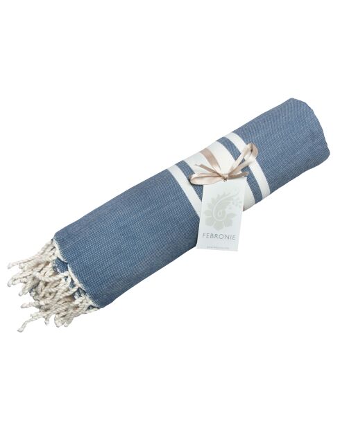 St Tropez Traditional Fouta jeans blau/weiß - 100x200 cm