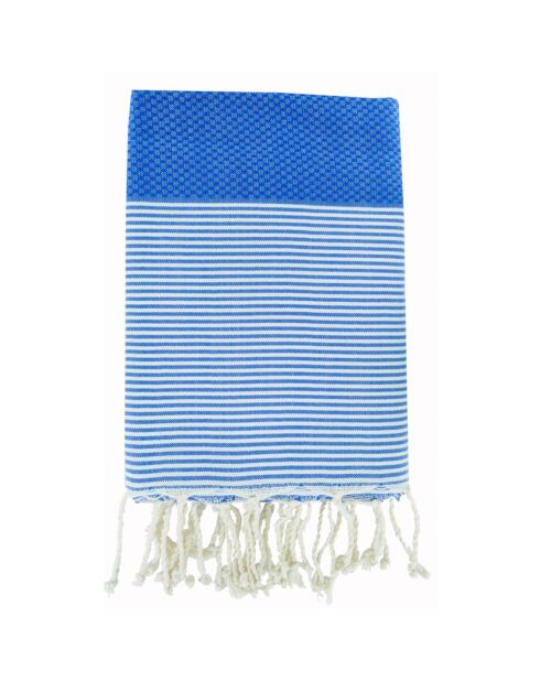 Ibiza Honeycomb Fouta griega azul/blanca - 100x200 cm