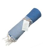 Ibiza Honeycomb Fouta griega azul/blanca - 100x200 cm