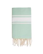 St Tropez Traditionelle Fouta Nilwasser/Weiß - 100x200 cm