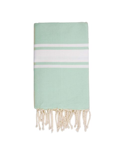 St Tropez Traditionelle Fouta Nilwasser/Weiß - 100x200 cm