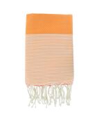 Fouta Nid d'Abeille Ibiza orange/blanc - 100x200 cm