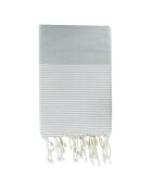 Fouta Ibiza Honeycomb Perlgrau/Weiß - 100x200 cm