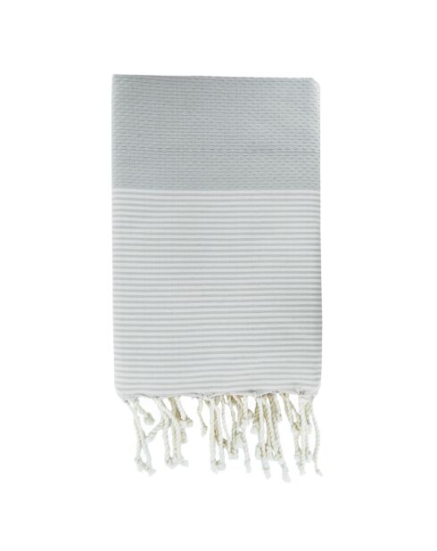 Fouta Ibiza Honeycomb Perlgrau/Weiß - 100x200 cm