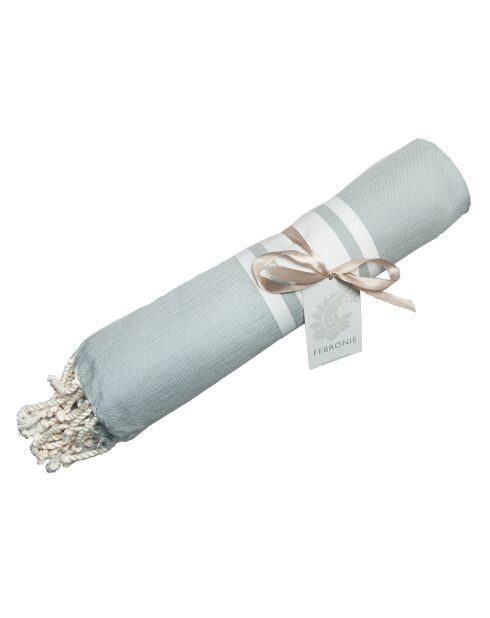 St Tropez Traditional Fouta Perle Grau/Weiß - 100x200 cm