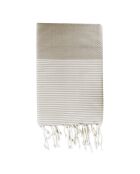 Ibiza Honeycomb Fouta helltaupe/weiß - 100x200 cm