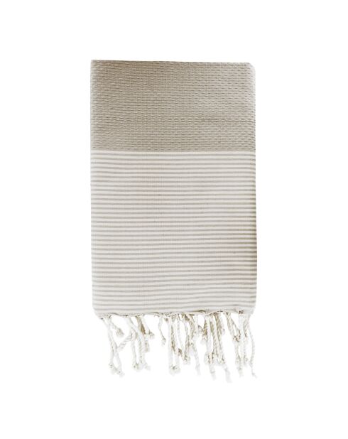 Ibiza Honeycomb Fouta helltaupe/weiß - 100x200 cm