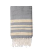 Fouta Nid d'Abeille Lurex Hamptons taupe clair/doré - 100x200 cm