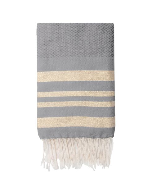 Hamptons Lurex Honeycomb Fouta helltaupe/gold - 100x200 cm