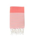 Ibiza Honeycomb Fouta corallo arancione/bianco - 100x200 cm