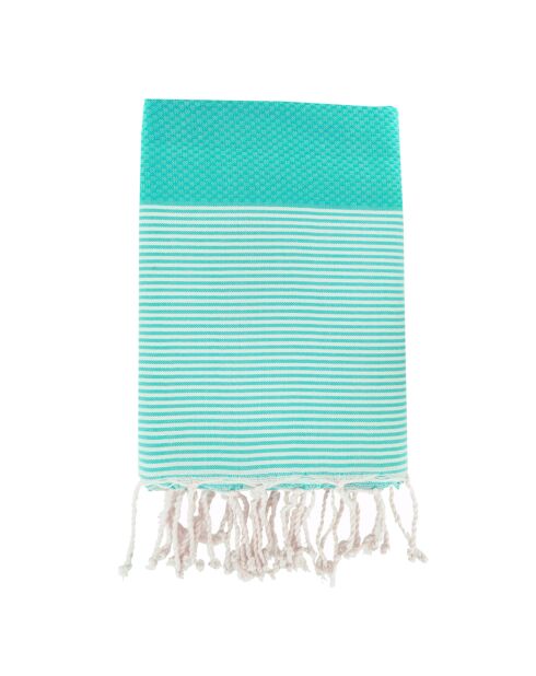 Fouta Ibiza Honeycomb türkis/weiß - 100x200 cm