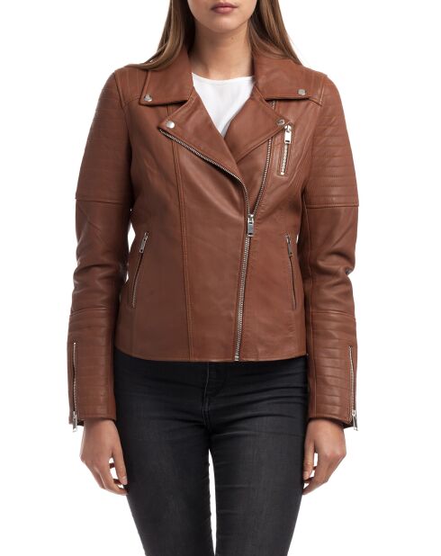 Veste en Cuir Althea cognac