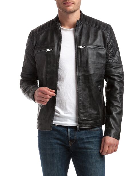 Veste en Cuir Cameron noire