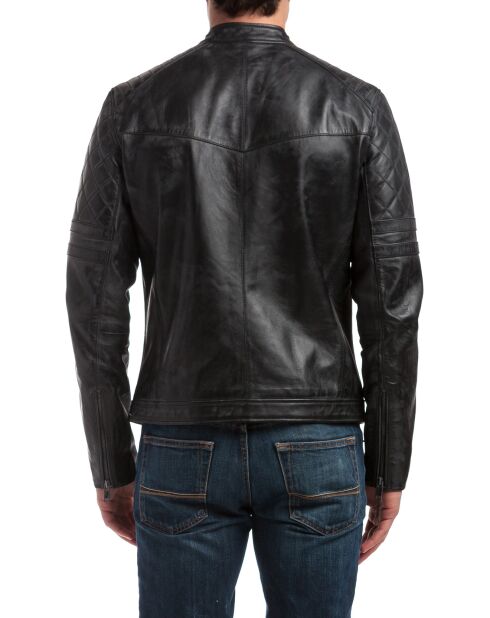 Veste en Cuir Cameron noire