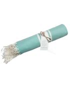 St Tropez Traditionelle Fouta Nilwasser/Weiß - 100x200 cm