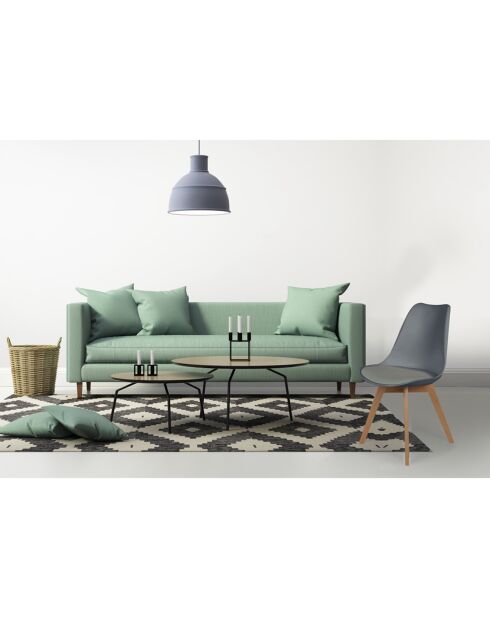 2 Chaises scandinaves avec coussin grises - 48x51x82.5 cm