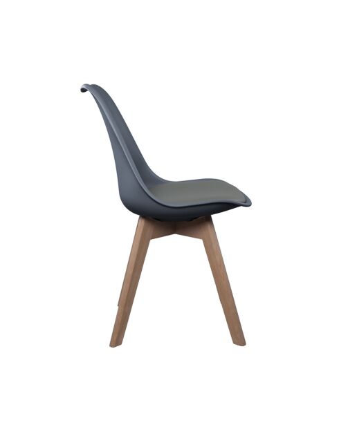2 Chaises scandinaves avec coussin grises - 48x51x82.5 cm
