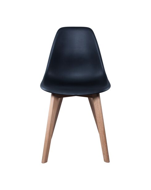 2 Chaises coque scandinaves noires - 46x52x86.5 cm