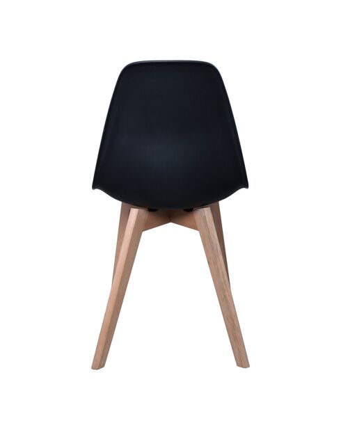 2 Chaises coque scandinaves noires - 46x52x86.5 cm
