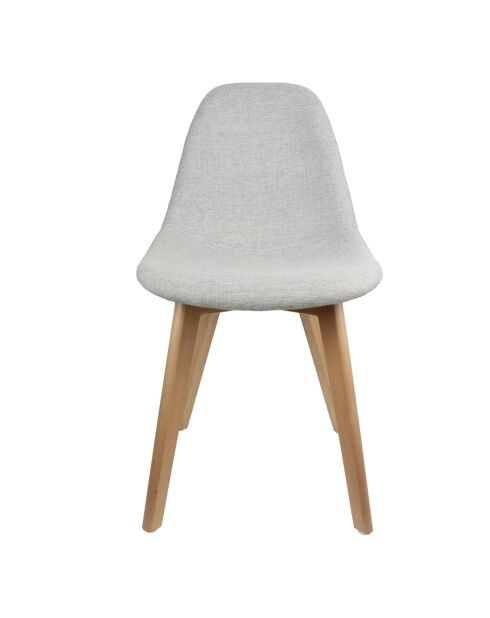 2 Chaises scandinaves en tissu grises - 47x53x87 cm