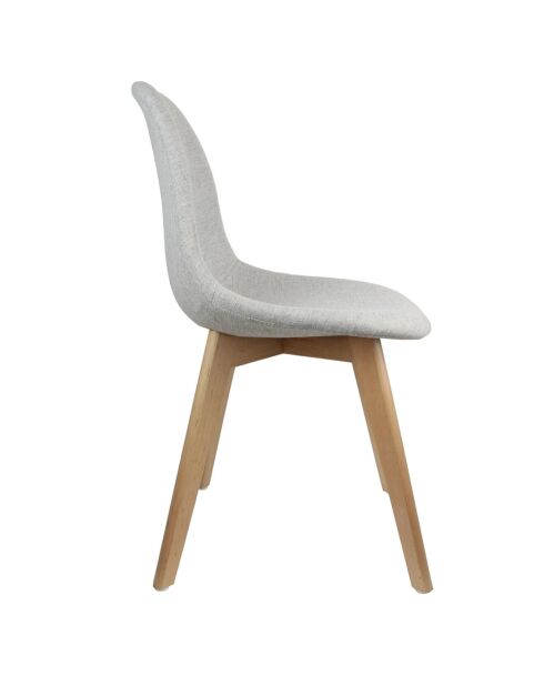 2 Chaises scandinaves en tissu grises - 47x53x87 cm