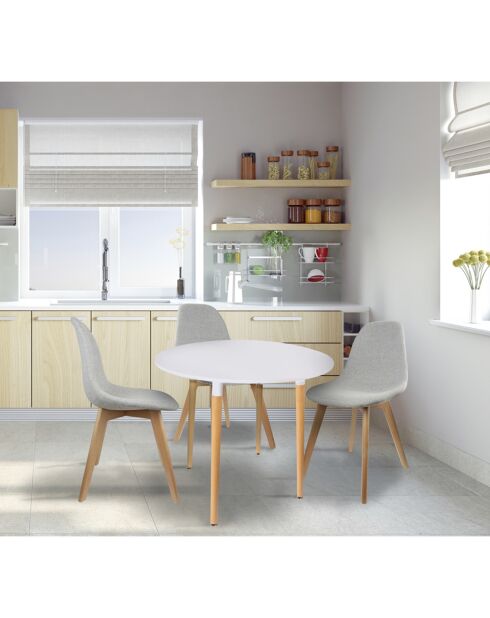 Table ronde blanche - D.76xH.75.5 cm