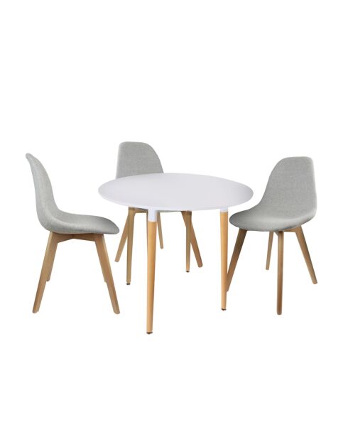 Table ronde blanche - D.76xH.75.5 cm