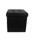Coffre pouf pliable noir - 38x38x38 cm