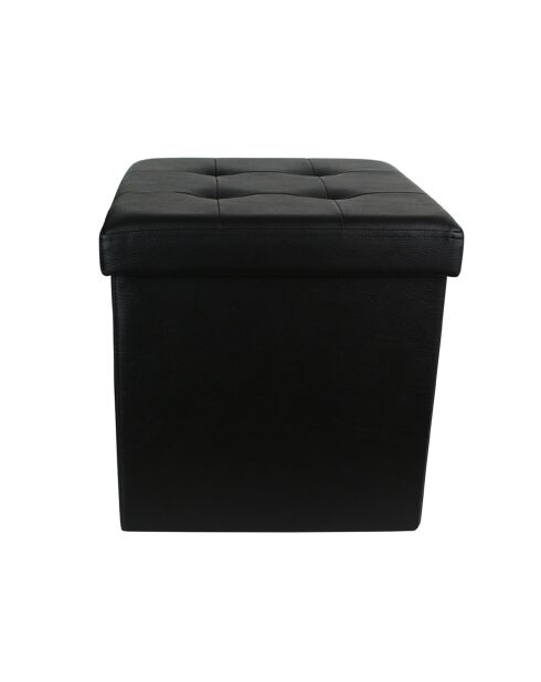 Coffre pouf pliable noir - 38x38x38 cm