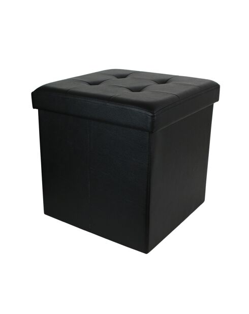 Coffre pouf pliable noir - 38x38x38 cm