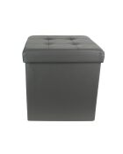 Coffre pouf pliable gris - 38x38x38 cm