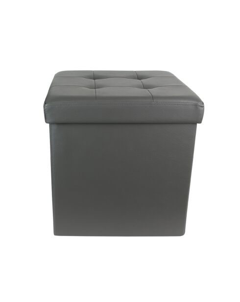 Coffre pouf pliable gris - 38x38x38 cm