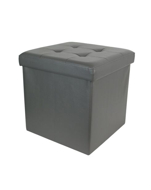 Coffre pouf pliable gris - 38x38x38 cm